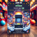 Play Boy Cool Kids Gaming Level Up 13th Birthday Invitation<br><div class="desc">Step into the gaming realm with our "Boy Cool Kids Gaming Level Up" 13th Birthday Invitation! This invitation is a ticket to an epic celebration, featuring vibrant gaming graphics that set the stage for an unforgettable birthday bash. Perfect for young gamers and party lovers, it ensures an atmosphere of pure...</div>