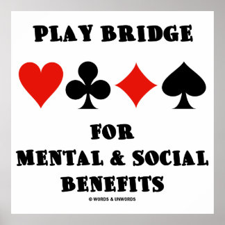 Play Bridge For Mental & Social Benefits Poster