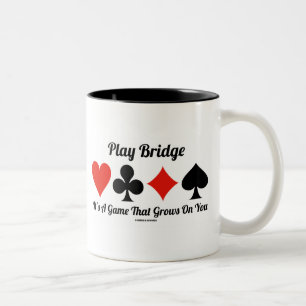 Play Bridge It's A Game That Grows On You Two-Tone Coffee Mug