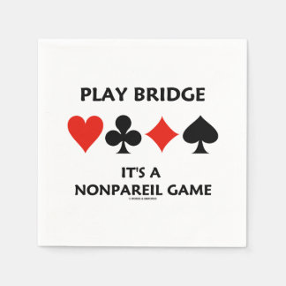 Play Bridge It's A Nonpareil Game Four Card Suits Napkin