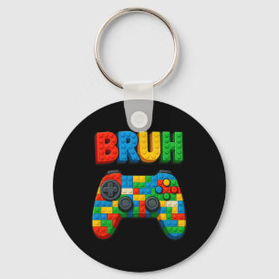 Play Building Blocks Bruh Saying Funny Gamer Boys Key Ring