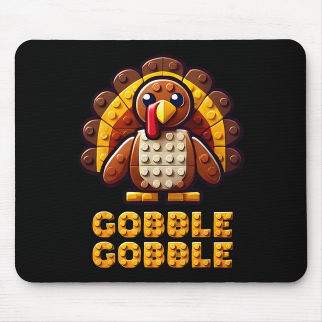 Play Building Blocks Turkey Thanksgiving Builder B Mouse Mat (Front)