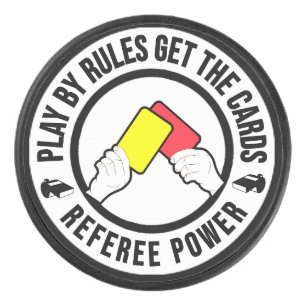 Play by rules get the cards Referee Power gift Hockey Puck