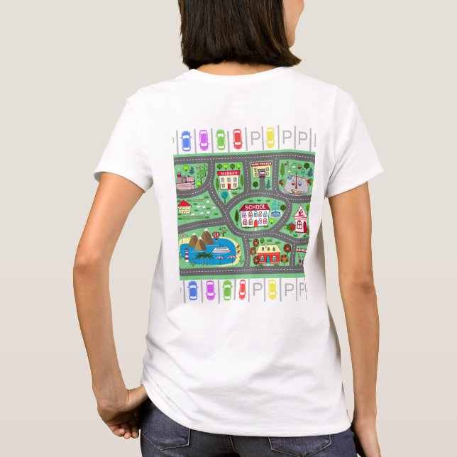 Play Car Race on Mum's Back T-Shirt (Back)