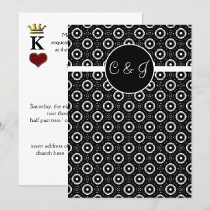 play cards , vegas wedding monogram Invitations