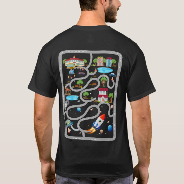 Play Cars On Dad’s Or mum’s Back, Perfect City And T-Shirt (Back)