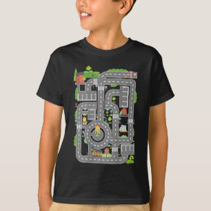 Play Cars On Dad's Back Mat Road Car Race Track   T-Shirt