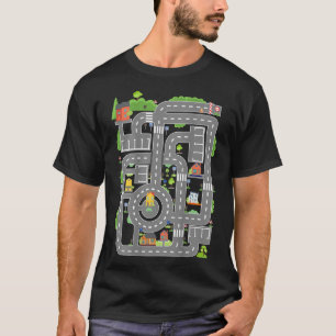 Play Cars On Dad's Back Play Mat Car Race Track Fa T-Shirt