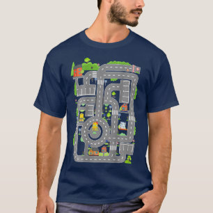 Play Cars On Dads Back Play Mat Car Race Track T-Shirt