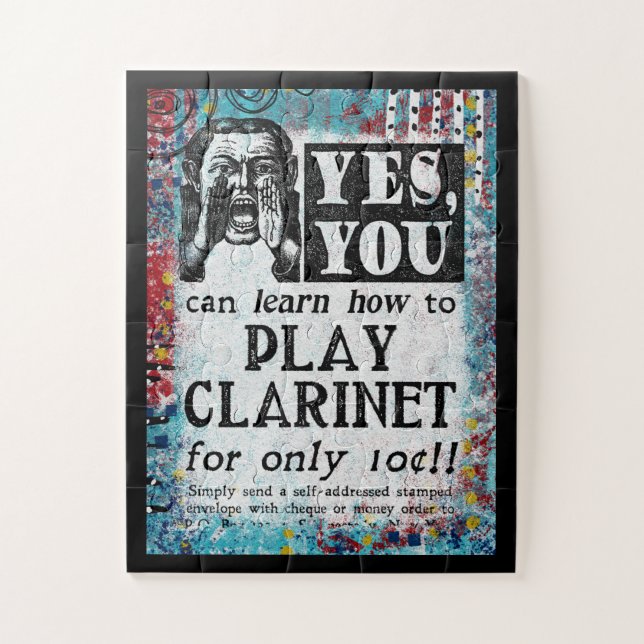 Play Clarinet - Funny Vintage Ad Jigsaw Puzzle (Vertical)