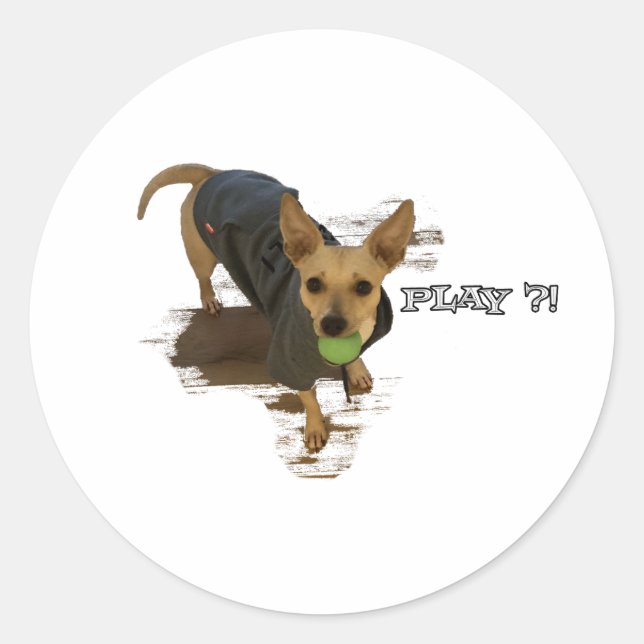 Play?! Classic Round Sticker (Front)