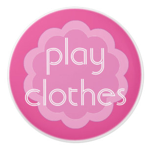 play clothes organisation pink flower knob