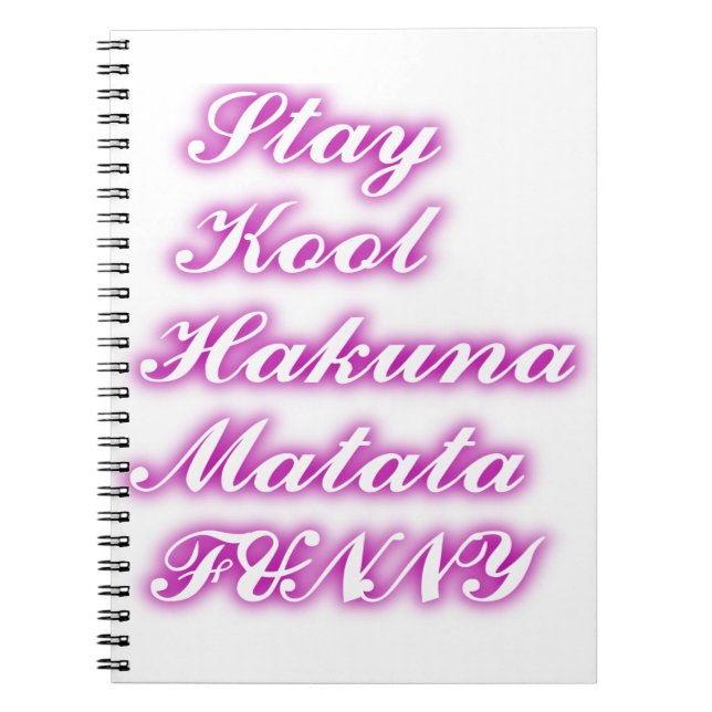 Play Cool Hakuna Matata .png Notebook (Front)