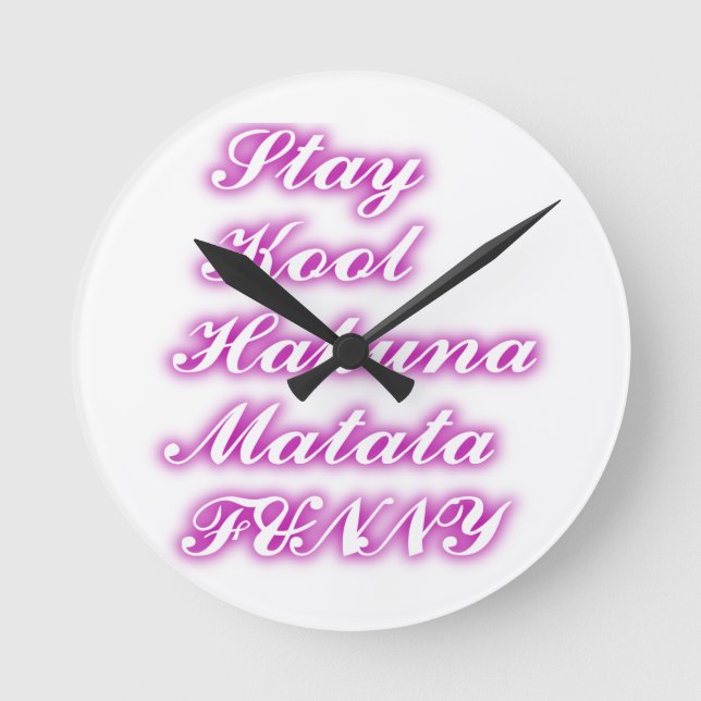 Play Cool Hakuna Matata .png Round Clock (Front)