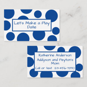 Play Date Blue Polka Dot Business Card