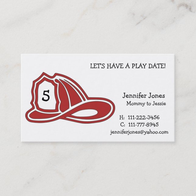 Play Date Calling Card (Front)