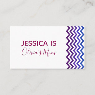 Play Date Card with Rose Purple & Blue Chevron