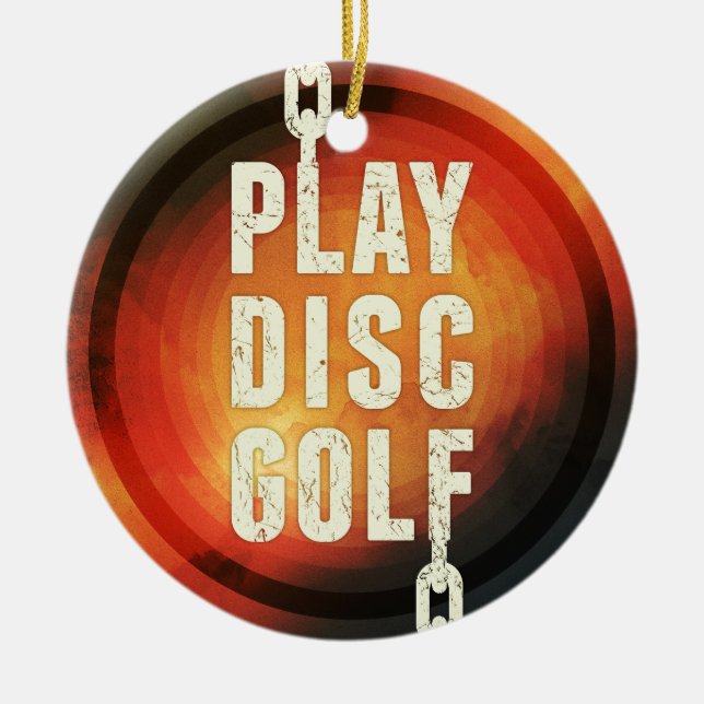 Play Disc Golf Ceramic Tree Decoration (Front)