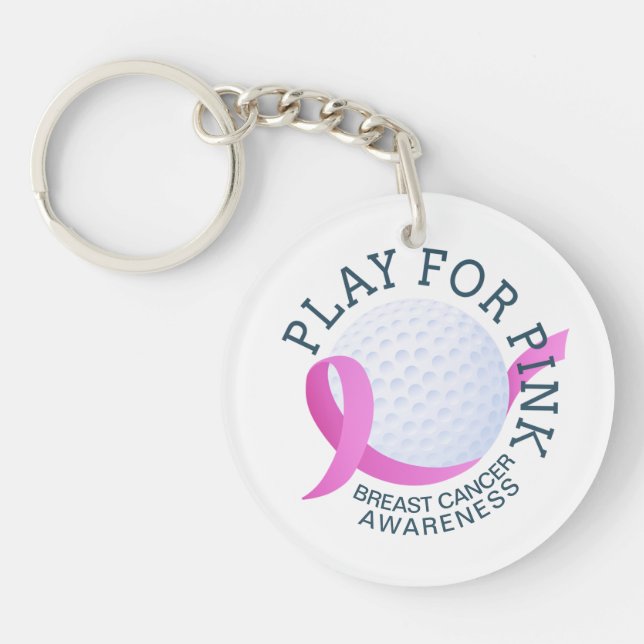 Play For Pink Breast Cancer Awareness | Keychain (Front)