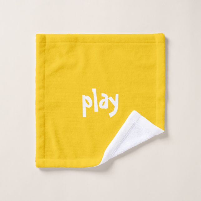 "play" Funny Fun Bright Happy  Wash Cloth (Wash Cloth)