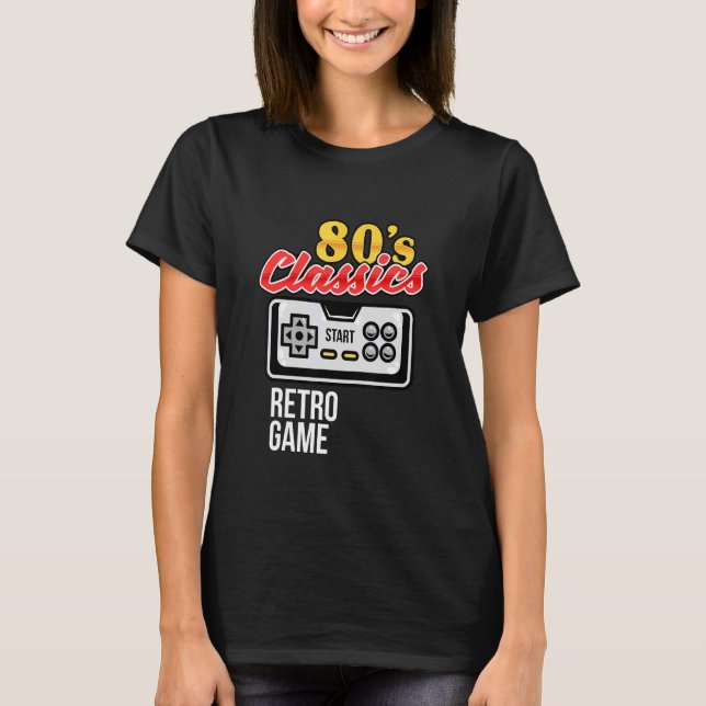Play Games 80's Classic Controller Retro Game Grap T-Shirt (Front)