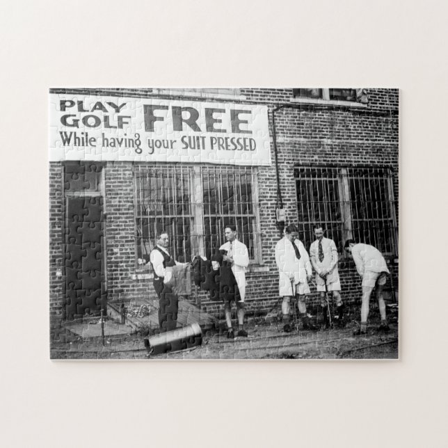 Play Golf Free (While Having Your Suit Pressed) Jigsaw Puzzle (Horizontal)