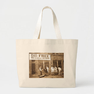 Play Golf Free (While Having Your Suit Pressed) Large Tote Bag