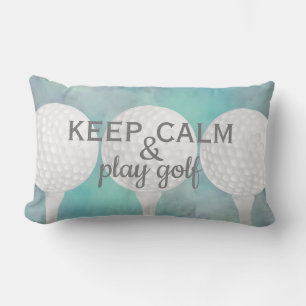 play golf quote for golfers blue and white lumbar cushion