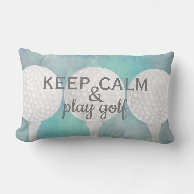 play golf quote for golfers blue and white lumbar cushion (Front)