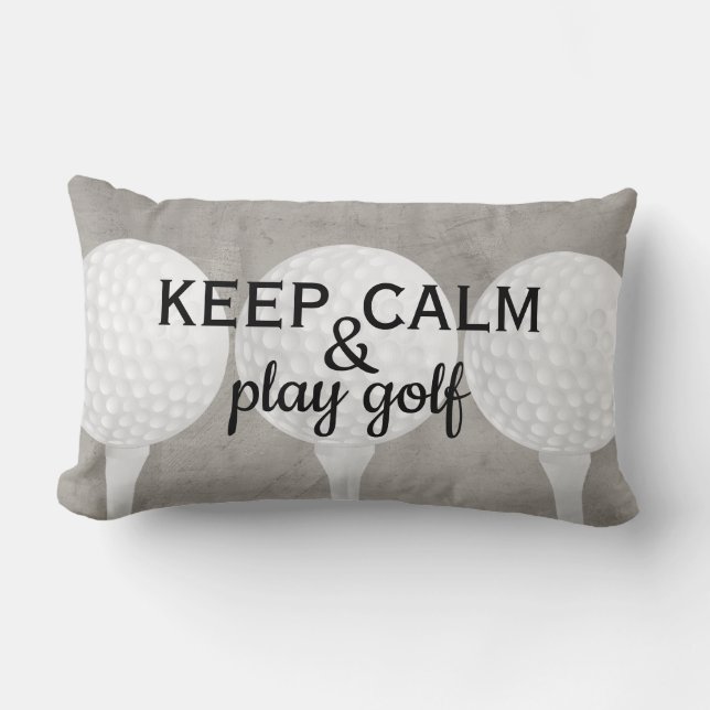play golf quote for golfers grey and white lumbar cushion (Front)