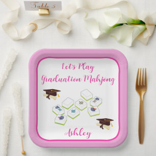Play Graduation Mahjong PERSONALIZE Paper Plate