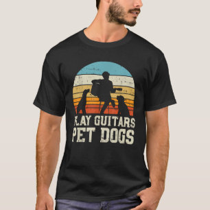 Play Guitars Pet Dog Retro Music Guitarist Animal T-Shirt