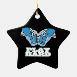 play hard football ceramic tree decoration