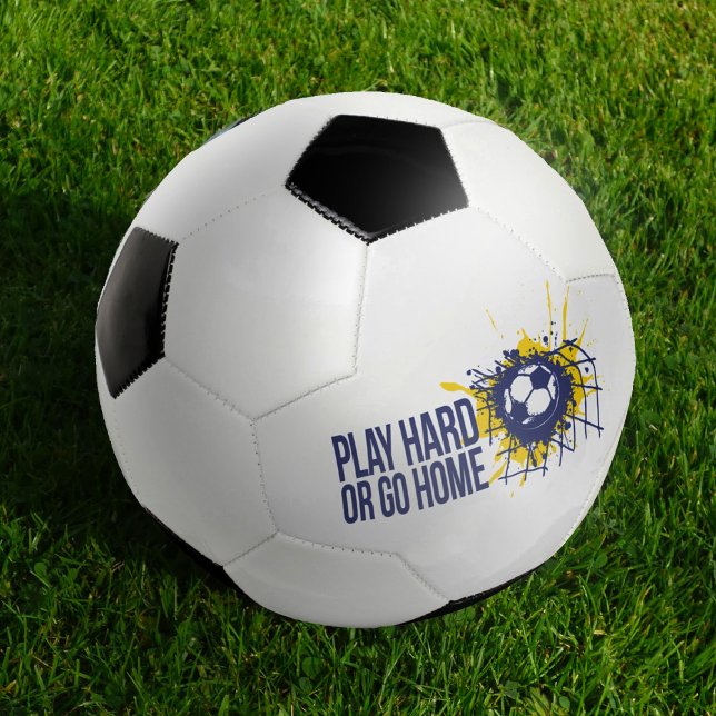 Play hard or go home blue yellow graphic text football (Creator Uploaded)