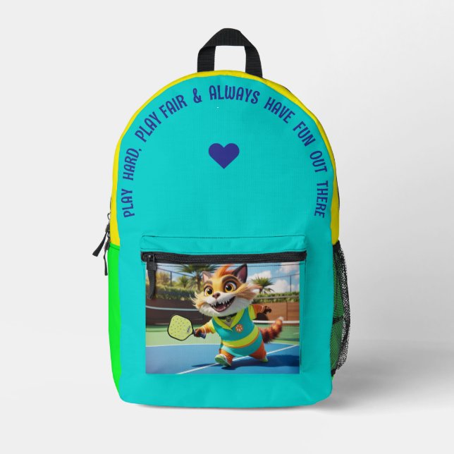 Play Hard, Play Fair… Printed Backpack (Front)