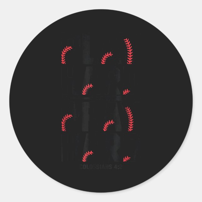 Play Hard Pray Hard Youth Boy Christian Baseball J Classic Round Sticker (Front)