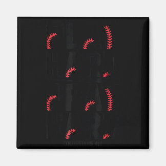 Play Hard Pray Hard Youth Boy Christian Baseball J Magnet