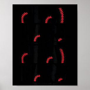 Play Hard Pray Hard Youth Boy Christian Baseball J Poster