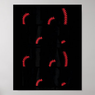 Play Hard Pray Hard Youth Boy Christian Baseball J Poster