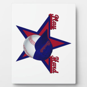 Play Hard Softball and Hat Plaque