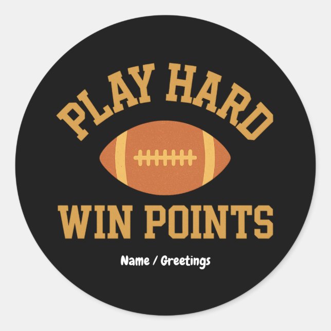 Play Hard, Win Points  Retro Game Day Sports  Classic Round Sticker (Front)