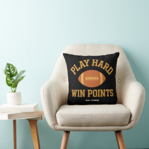 Play Hard, Win Points Retro Game Day Sports Cushion