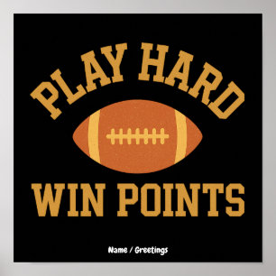 Play Hard, Win Points Retro Game Day Sports Poster