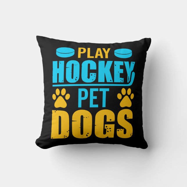 Play Hockey Pet Dogs Cushion (Front)