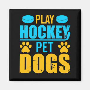 Play Hockey Pet Dogs Magnet