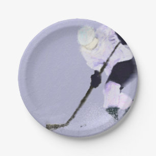 Play Ice Hockey Art Paper Plate