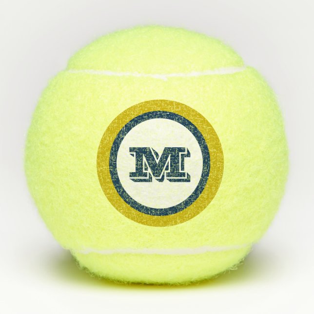 Play In Style Monogram Initial Sports Gift Tennis Balls (Front)