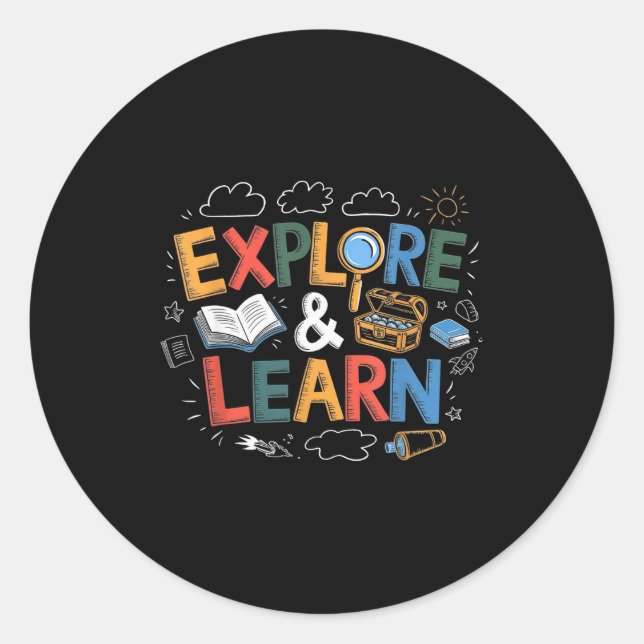 Play Is Learning Explore And Learn Preschool Teach Classic Round Sticker (Front)