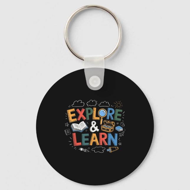 Play Is Learning Explore And Learn Preschool Teach Key Ring (Front)