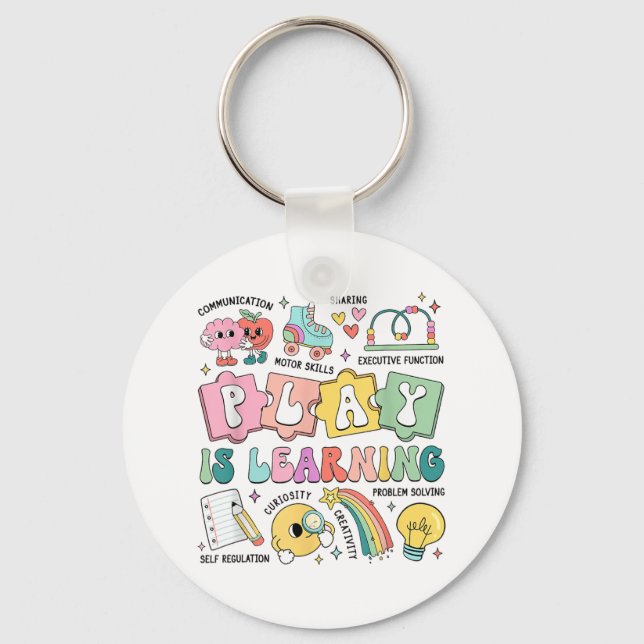 Play Is Learning Sped Teacher Appreciation _1  Key Ring (Front)